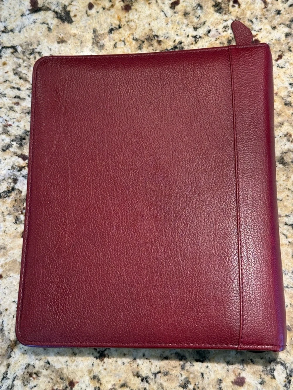 Franklin Covey Quest Burgundy Leather Zip Binder Planner 7 Ring